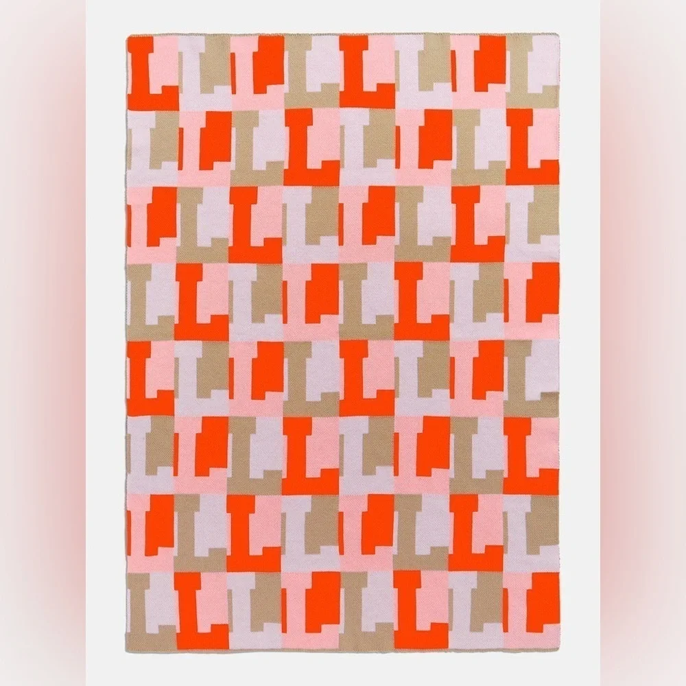 BAUBLEBAR On Repeat Custom Blanket throw LETTER M light pink/orange
